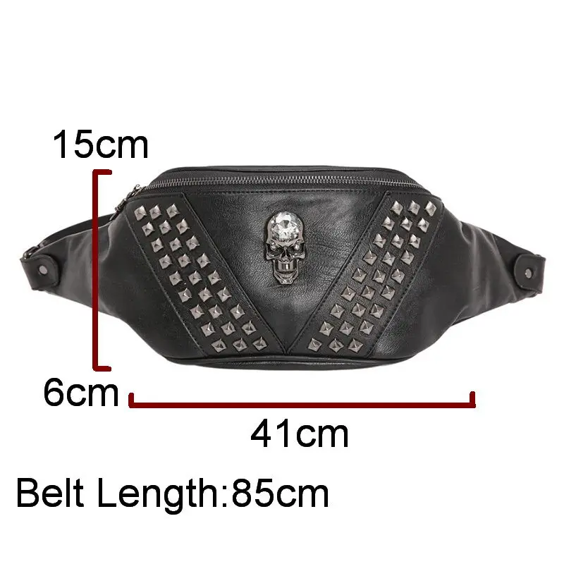 Guarder Skull поясные сумки женские кожаные стимпанк заклепки бум Сумка поясная сумка женская сумка рок-стрит леди поясная сумка банан GUA0116