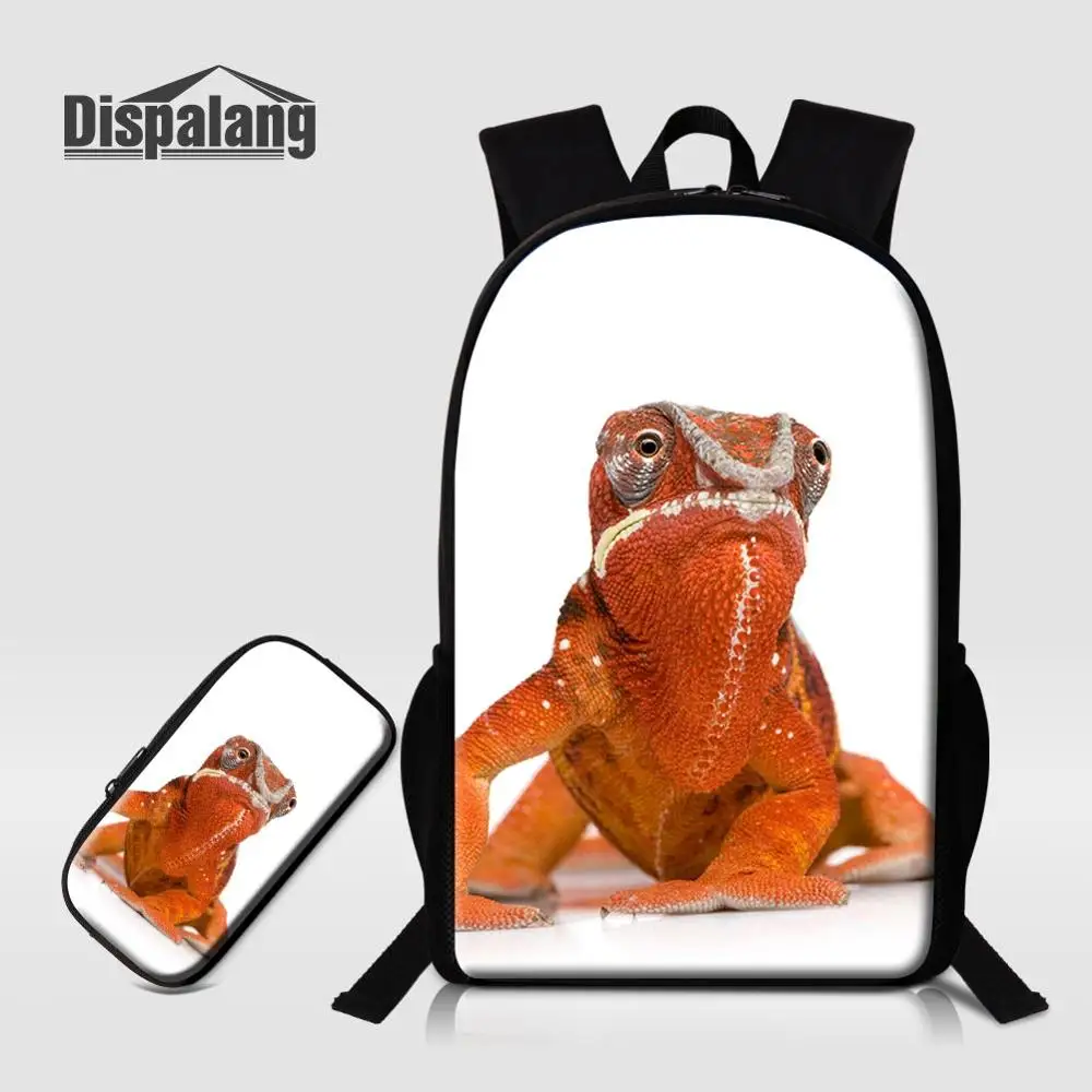 2 PCS Set30 Dispalang животное броши в виде ящерицы изготовлен из полиэстра, рюкзак из 2 предметов школы, в комплекте с набором подходящих сумок с Карандаш Чехол детский школьный рюкзак для мальчиков - Цвет: 2 PCS Set30