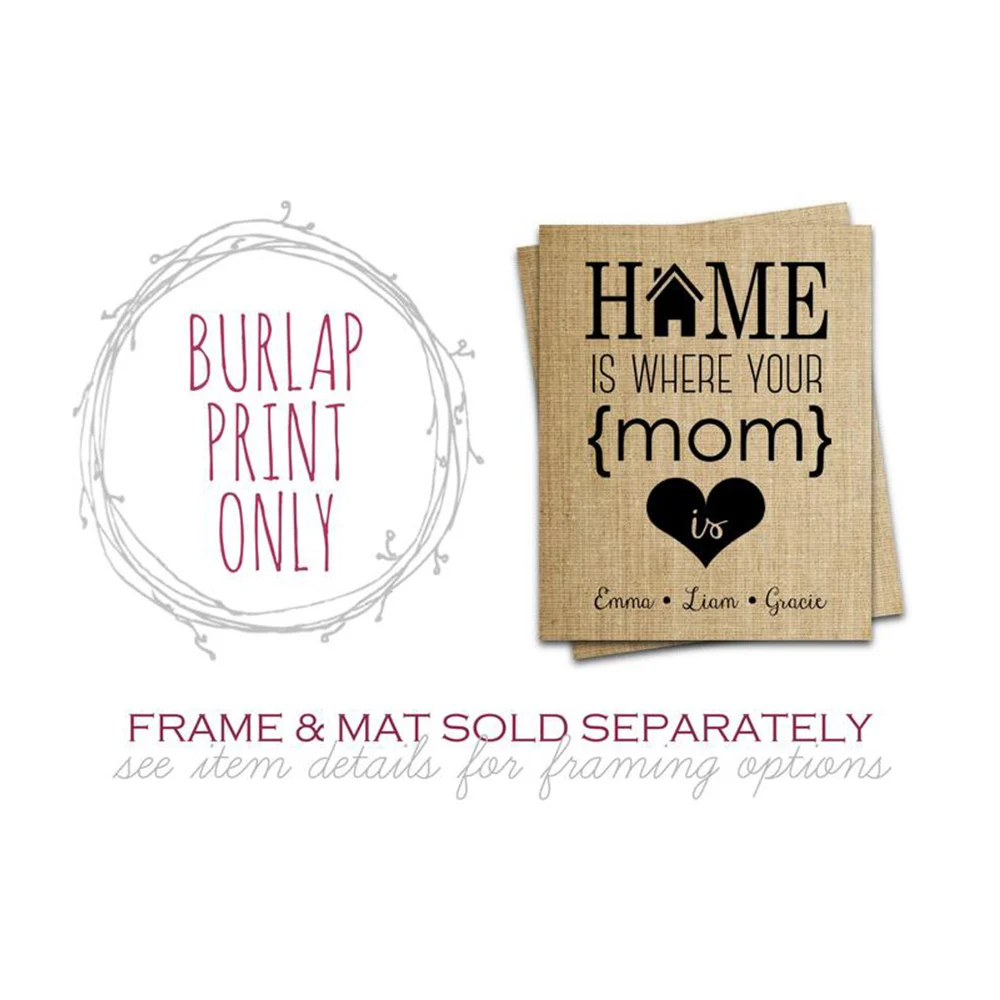 Personalized Christmas Gifts for Mom From Daughter Framed Burlap