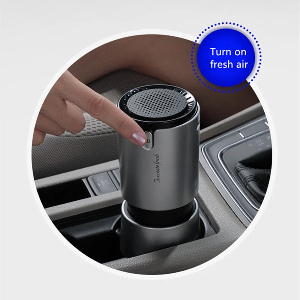  SHODA Car Air Purifier with Negative Ion Hepa Filter Fresh Portable USB Design Cigarette Smoke Ioni