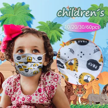 

Dustproof Cartoon Dog Cat Mask Fabric Mouth Mask For Children Disposable High-quality Masks Non Wove Three-Layer Face mask