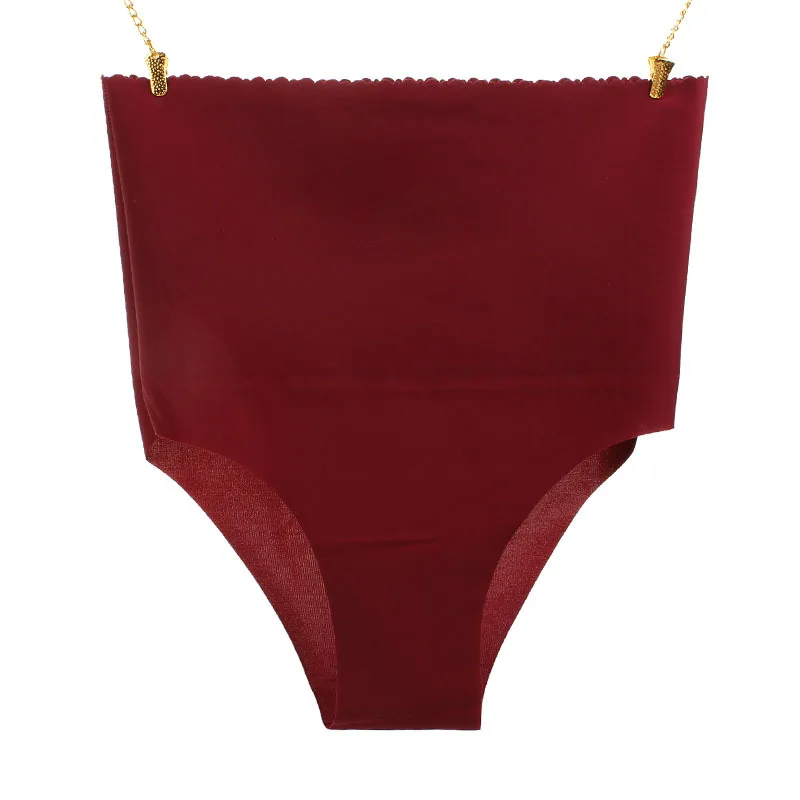 Briefs Red Женская майка облегающая Твердые трусики сексуальное женское бельё живот для похудения бесшовные высокой талией формирующие стринги трусы - Цвет: Briefs Red