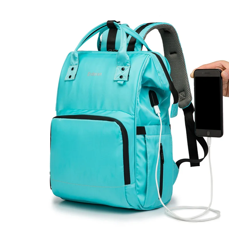 

Solid color Baby Diaper bag 2019 new USB interface Backpack Nappy Nursing Munny Bag out Travel Maternity baby stroller bags