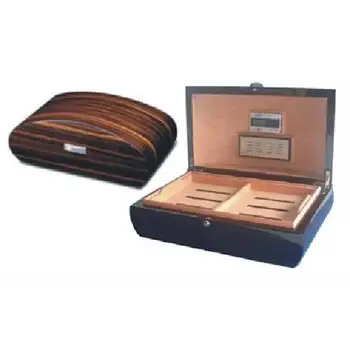 Humidificador de quilates de gran capacidad caja humidificador de madera de cedro con higrómetro humidificador davidoff puro cohiba caja de cigarros