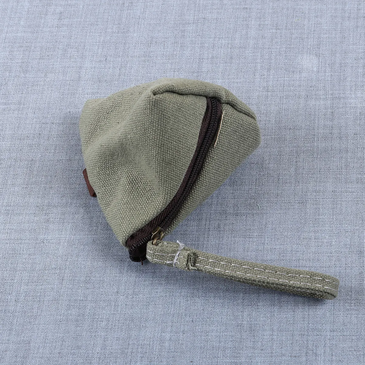 Zongzi Shaped Pocket Wallet Triangle Shape Canvas Coin Purse Cute Wallet Creative Retro Holding Bag Fashion Style Popular 1Pcs