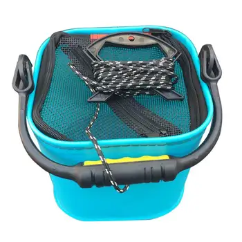 

20 CM EVA Water Bucket with Rope Collapsible Bucket for Camping/Fishing (Blue)