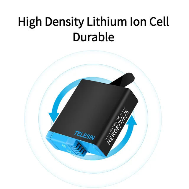 TELESIN-1220mAh 배터리 충전식 리튬 이온 배터리 액세서리