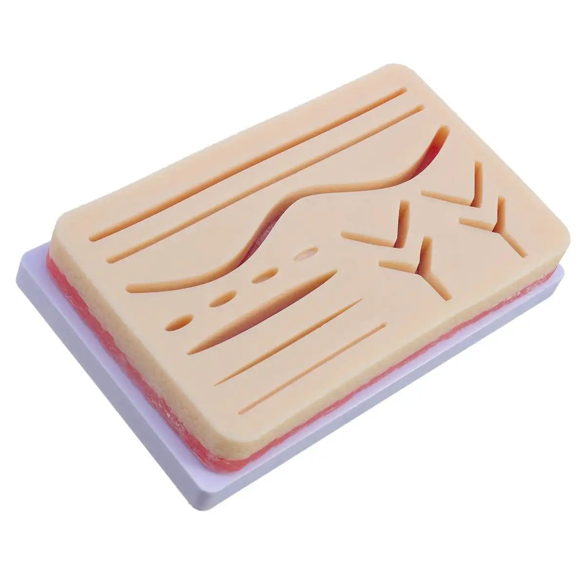 

KICUTE Skin Suture Practice Pad Medical Silicone Suture Wound Module Simulated Skins Traumatic Incision Simulation Training Tool