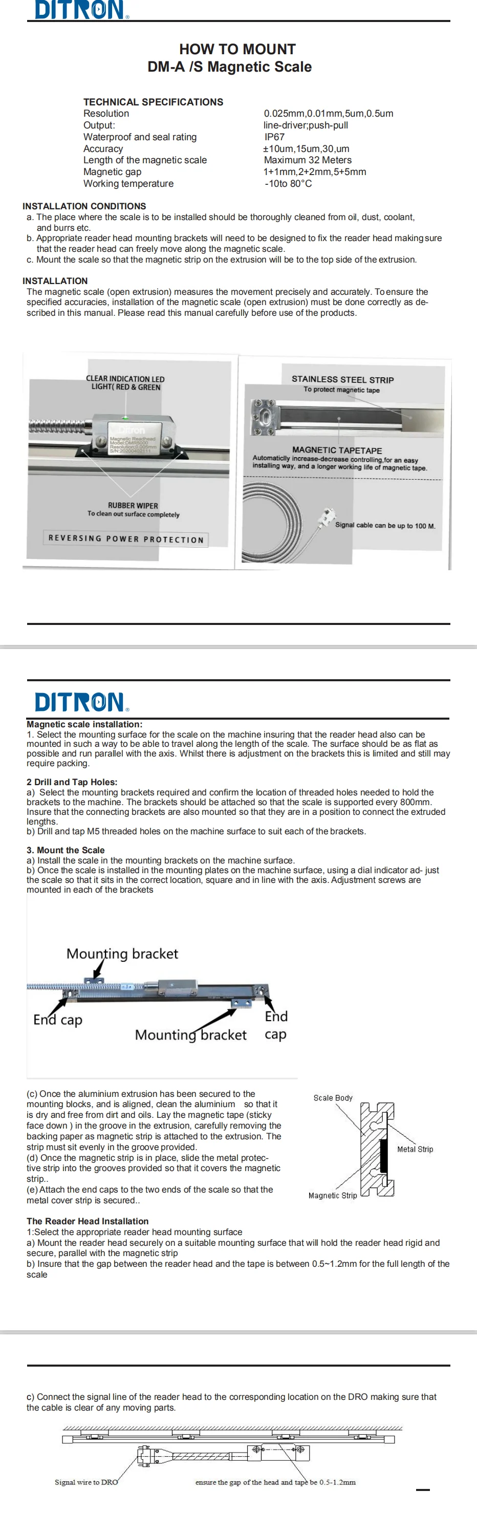 Magnetic Scale Installation dimension