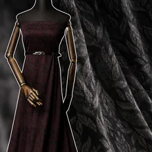 Осень и зима шерсть жаккардовое платье лист печать по бархатной ткани на заказ трикотажная бархатная ткань высокого класса модный материал