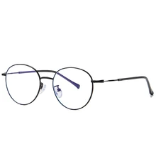 Новые модные художественные круглые компьютерные очки, мужские металлические анти-синие очки, ретро плоское зеркало, классический синий светильник, блокирующие очки для женщин