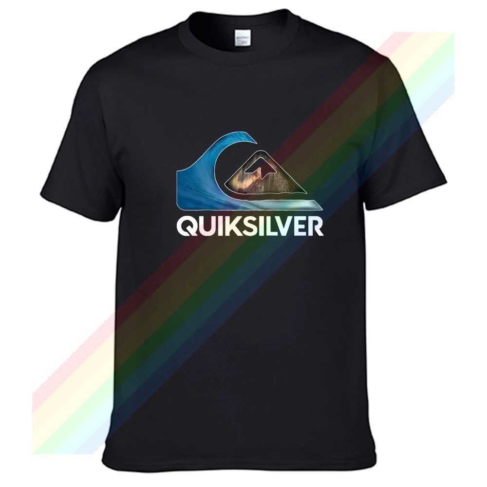 Quiksilver Rocks In The Sea Retro женская летняя черная 100% хлопковая футболка с коротким