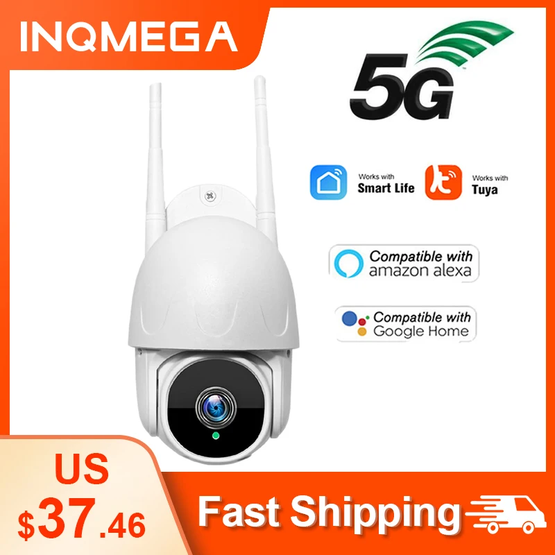 INQMEGA Wifi TUYA CAMERA ip camera 5g Smart Cloud 1080P PTZ IP Camera Outdoor Auto Tracking Google Home Alexa Video Surveillance