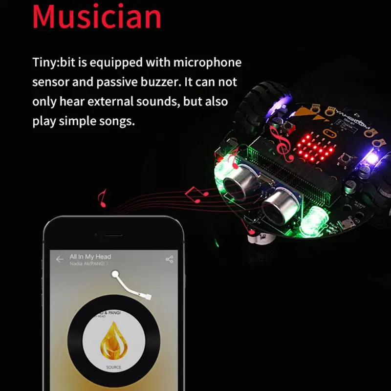 1Set Micro:bit Graphical Programming Robot Mobile Platform Smart Car V4.0 Support Line Patrol Ambient Light Accessories