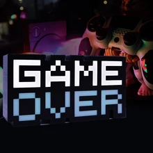 

Night Light GAME OVER Sign Voice Control Game Icon Light Acrylic Atmosphere Neon Club KTV Ornament Bar Decorative Lamp