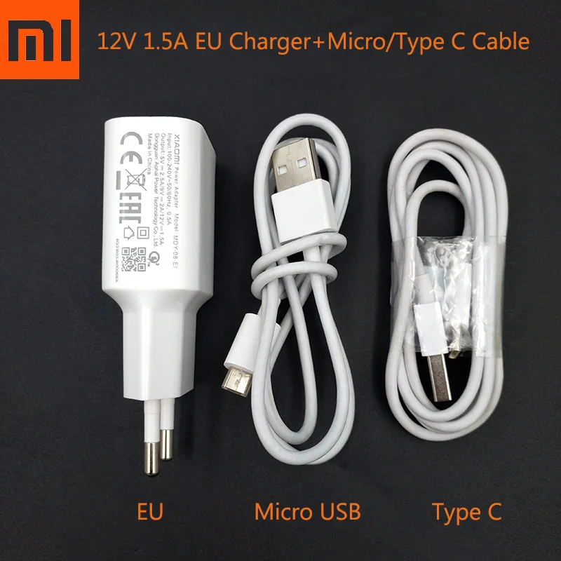 Оригинальное Xiaomi mi 6 быстрое зарядное устройство EU адаптер питания mi cro кабель для Red mi 7 4A 4X5 5A type C кабель для mi 9T pro 9 SE Red mi CC9