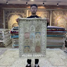 Yilong 2'x3' Тебриз шелковый ковер сад дизайн ручной работы четыре сезона ковры(HF125B