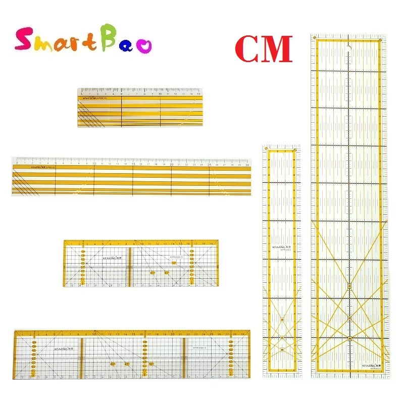 Acrylic Quilting Patchwork Ruler with Double Colored Grid Lines for Easy Precision Cutting, For Sewing Crafting, 3mm Thickness no marking quilting template practical acrylic quilting template free motion ruler for diy craft domestic sewing