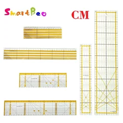 Règle de Patchwork de courtepointe en acrylique, avec des lignes à Double grille colorées pour une coupe facile de précision, pour l'artisanat de couture, épaisseur de 3mm 
