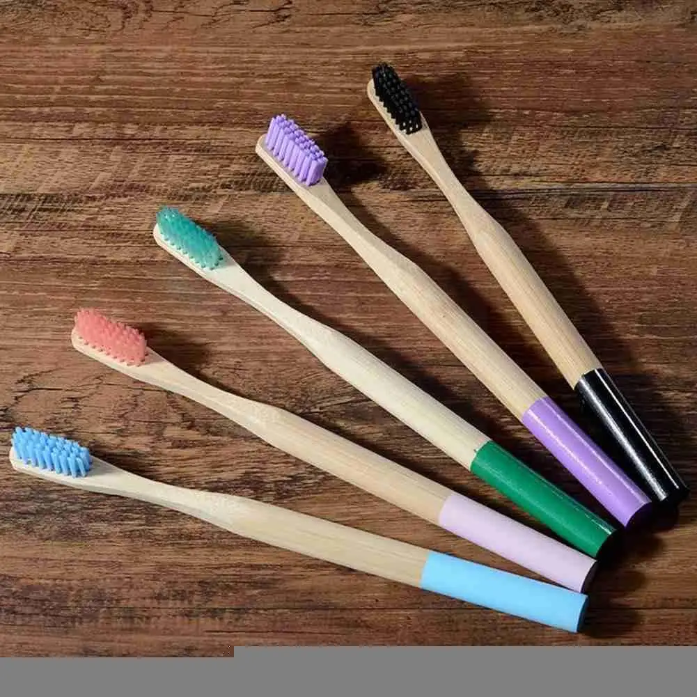 Adult Bamboo Toothbrush With Soft Bristles Environmental Bambu Cepillo Protection Round Dientes Clareador C F6U2 | Красота и здоровье
