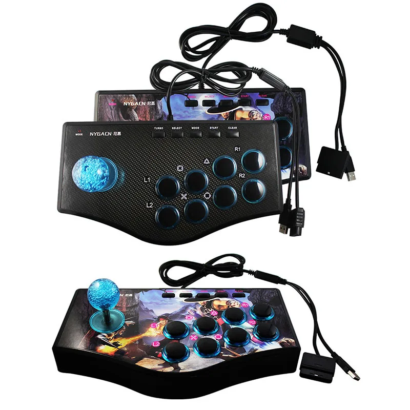 Retro Arcade Game Rocker Controller Usb Joystick For Ps2/Ps3/Pc/Android Smart Tv Built-In Vibrator Eight Direction Joystick(No.A