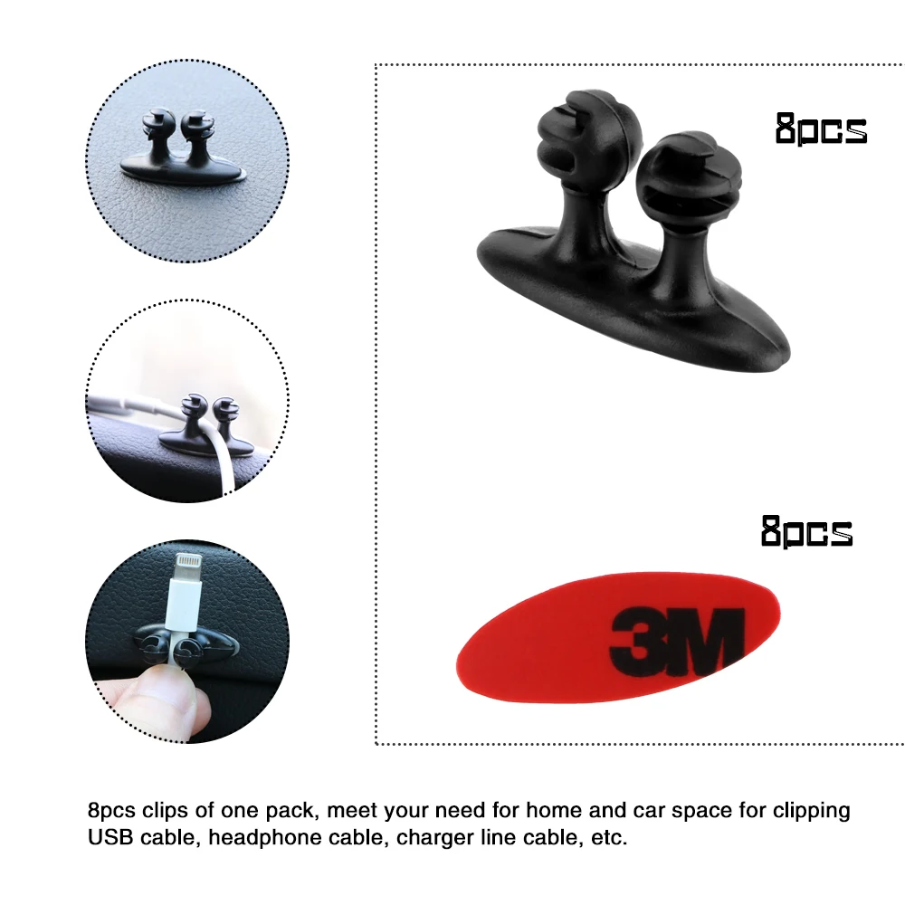 8 шт. автомобильная проводка зажим для галстука фиксатор Органайзер наклейка ford