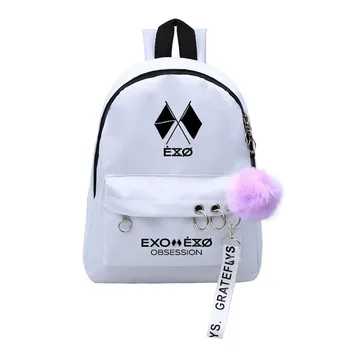 

KPOP EXO OBSESSION BackPack Exploration Hairball Pendant XIUMIN SUHO LAY BAEKHYUN CHEN CHANYEOL D.O. KAI SEHUN Bag Stationery