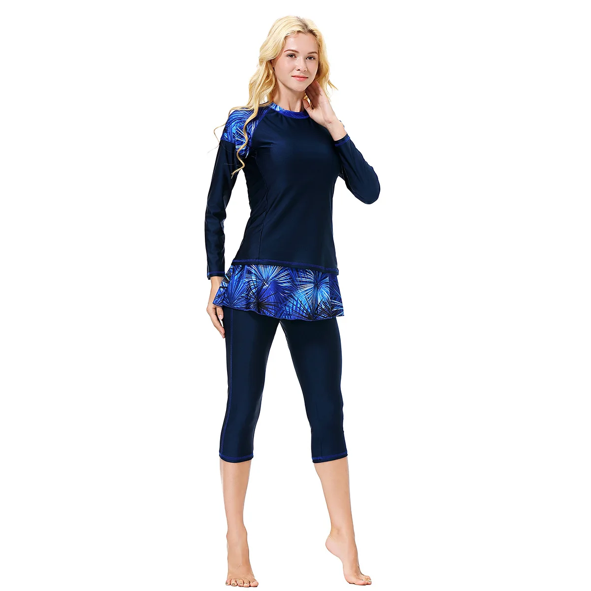 Women Burkini 3 Piece Swimsuit Cover Up Bathing Suit Hijab Islamic Muslim Swimwear