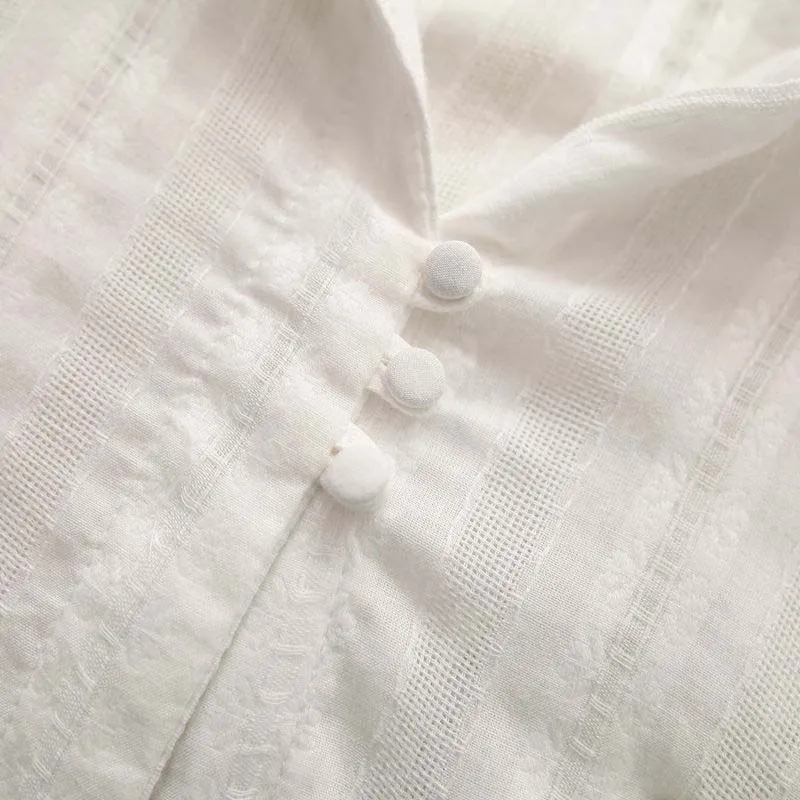 Blouses Hooded Shirt MID-Long Tops For Women White Cotton 3/4 Sleeve Loose Shirts Summer Sun-Protection