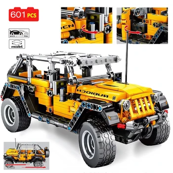 

601pcs Pull Back Jeeped Car Off-road Vehicle City Creator for Technic Car Build Blocks Bricks Toys For Children