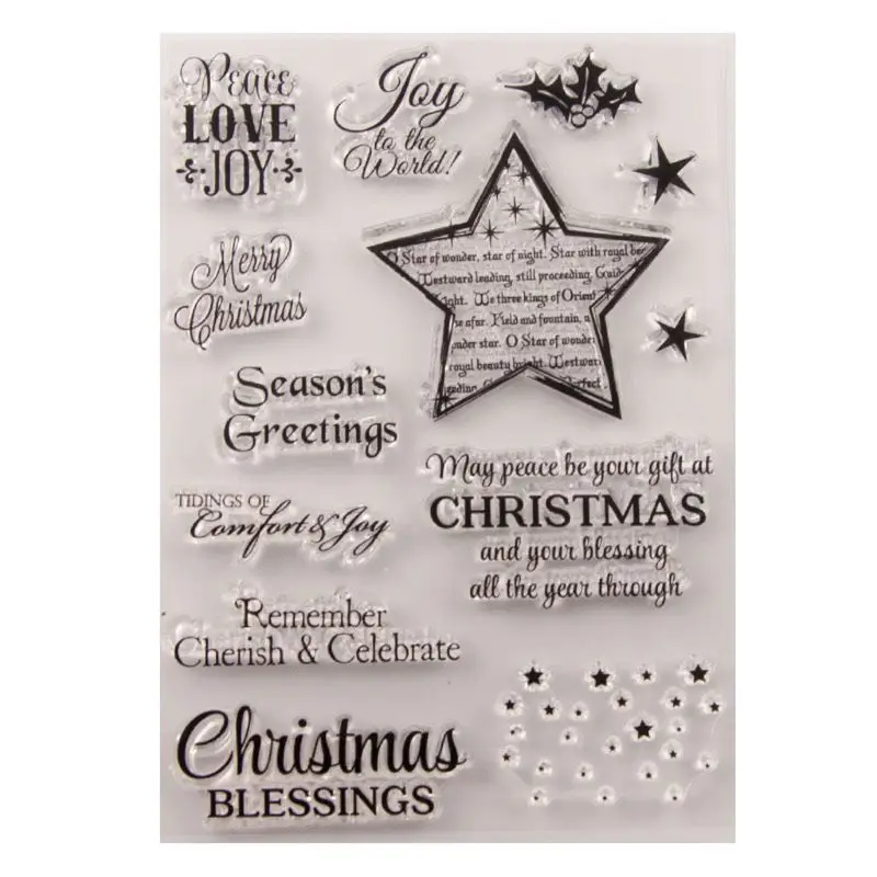 

Christmas Star Silicone Clear Seal Stamp DIY Scrapbooking Embossing Photo Album Decorative Paper Card Craft Art Handmade Gift