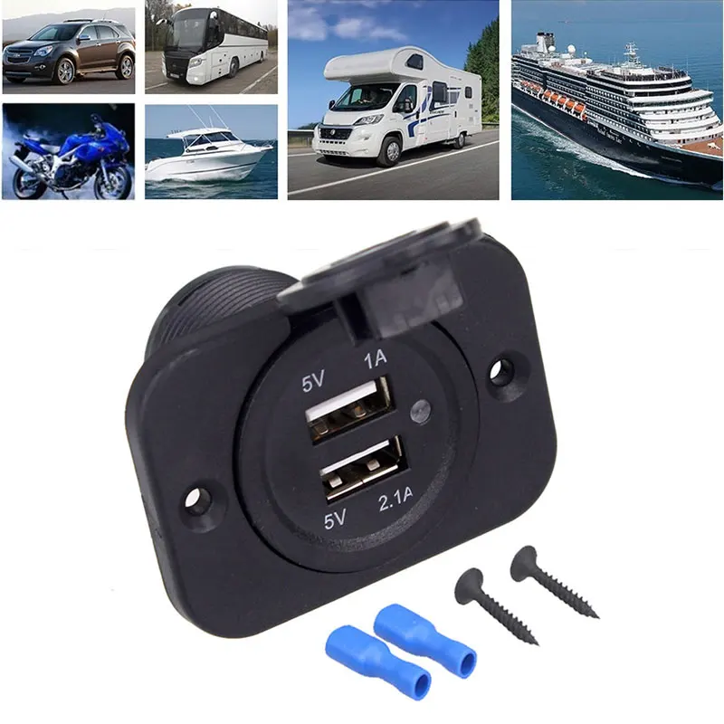 Автомобильное USB зарядное устройство, автомобильный адаптер, практичное автомобильное зарядное устройство, Обнаружение напряжения, порт питания 5 В, черный поворотный