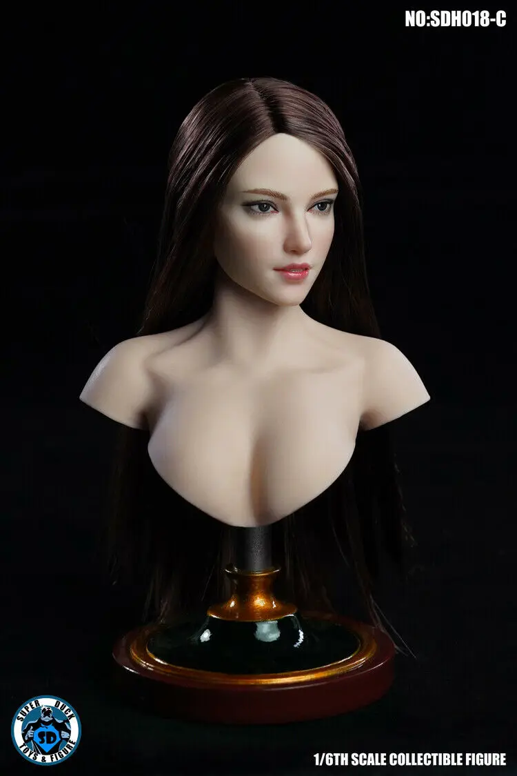 C Супер утка 1/6 SDH018 A/B/C красота бледная кожа девушка голова лепить женские длинные светлые волосы F 12 ''бледная фигура тела - Цвет: C
