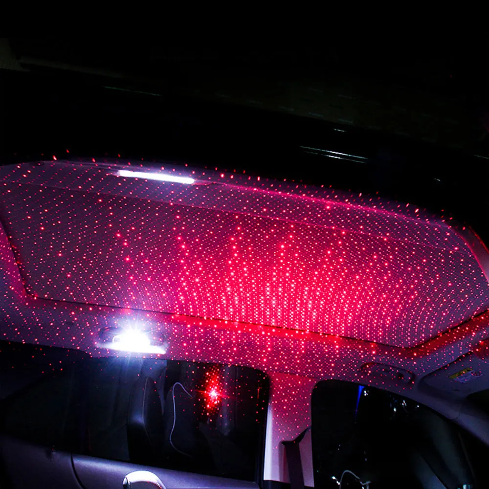 

Dropshipping LED Car Roof Star Night Light Projector USB Decorative Lamp Adjustable Multiple Lighting Effects Atmosphere Lamp