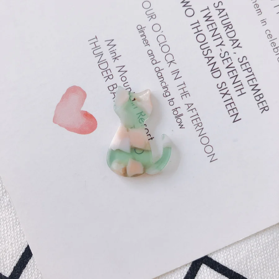 No.4 10 шт. Kawaii Cat плоские пластмассовые плоские Мультяшные Акриловые Плоские кабошоны DIY Подвеска-Шарм ручной работы ювелирные изделия серьги кулон аксессуары - Цвет: No.4