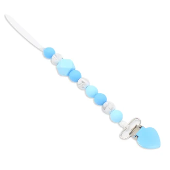 

Baby Pacifier Clip Chain Colorful Love Heart Silicone Dummy Pacifier Clip Chain Baby Soother Chain Chew Silicone Teether Beads P