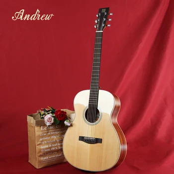 

Andrew professional performance 36/38/40/41 inches all solid wood folk guitar spruce mahogany rosewood acoustic guitar