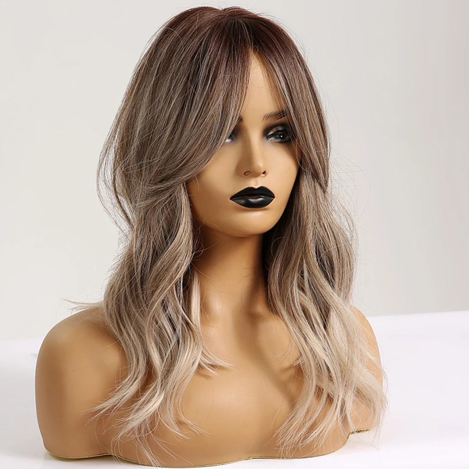 Alan eaton peruca cabelo sintético ombré, cabelo