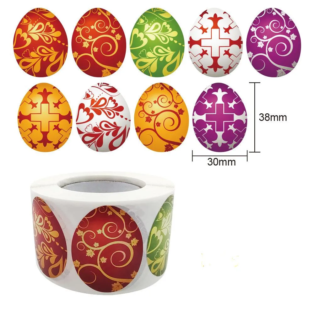 

Happy Easter Stickers Cute Easter Rabbit Egg Self Adhesive Sticker Label For Easter Party Kids Gifts Bag Box Decor Tags