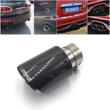 

63 MM Innet Car Exhaust Tips Universal Carbon Fiber Mufflers SUV Auto Exhaust Pipe Plup-in Clamp-on Covers 76 89 101 MM Outlet