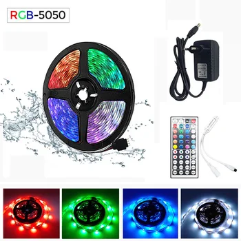 

RGB LED Strip 15M Led Light Tape SMD 2835 5M 10M DC 12V Waterproof RGB LED lamp String diode Ribbon Flexible Controller +Adapter