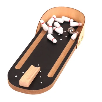 

Children's Wooden Toys Desktop Mini Bowling Parent-Child Interactive Indoor Game