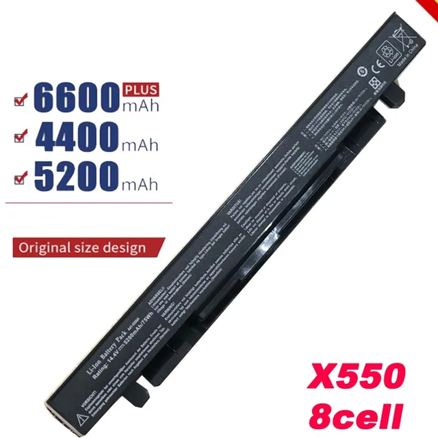 8 Cells 5200mAh high capacity Battery A41-X550 A41-X550A For ASUS X550L  X450 X450C R409CC X552E K5 X550V - AliExpress