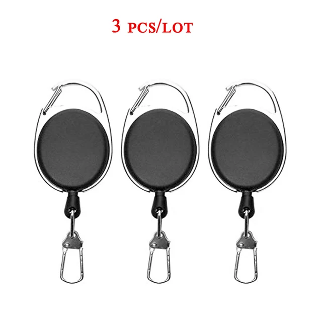 2/3/4pcs Retractable Key Chain Reel Badge Holder Fly Fishing Zinger Retractor with Quick Release Spring Clip Fishing Accessories 3PCS