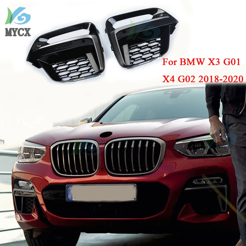 

2018 2019 2020 Frame Trim Protector Exterior CoverFront Fog Light grille For BMW New X3 G01 X4 G02 cerium Gery Lamp Cover