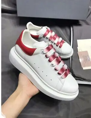 color 13 Bonjean/Новинка; женская обувь из белой кожи; повседневная обувь на шнуровке с круглым носком; визуально увеличивающие рост кроссовки для влюбленных - Цвет: color 13