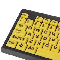 Drop Wholesale USB Wired Keyboard Big Black Letter Print Yellow Button Keyboard For Elderly & Low Vision - Image 5