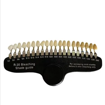 

Dental Color Plate 20 Colors Teeth Whitening 3D Shade Guide Color Comparator with Mirror Cold Light Teeth White Bleaching