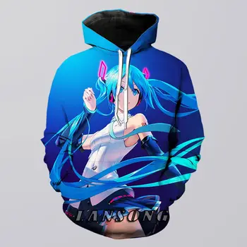 

hatsune miku hoodie men women 3d print anime sweatshirt harajuku funny casual shorts streetwear hip hop pants pullover jacket