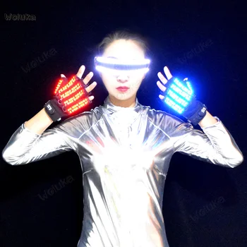 

Led luminous lamp beads flashing gloves nightclub bar ktv stage performance gloves glasses CD50 W02